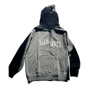 All Saints Ash Black Mens Hoodie  Size Large